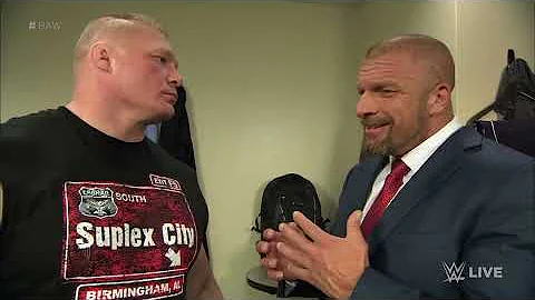 Brock Lesnar and Triple H cross paths in a tense backstage encounter: Raw, February 1, 2016