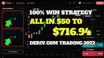 100% WIN | All in $50 to $716.94 || Deriv.com Trading Strategy 2022