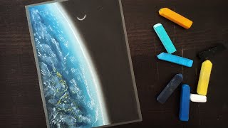 Easy Soft Pastel Drawing for beginners || How to draw earth surface with soft pastel screenshot 1