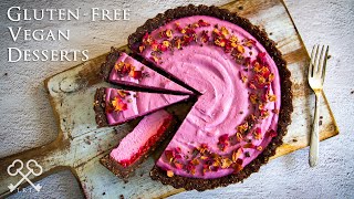 NoBake Raspberry Chocolate Tart | Gluten Free Vegan Desserts