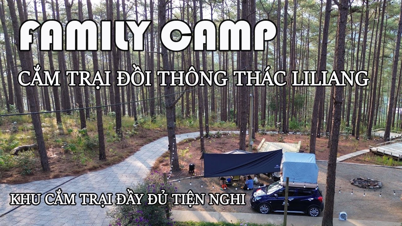 Кемпинг у водопада Лилян - Ди Линь - Лам Донг | Зеленый сосновый холм | семейный лагерь