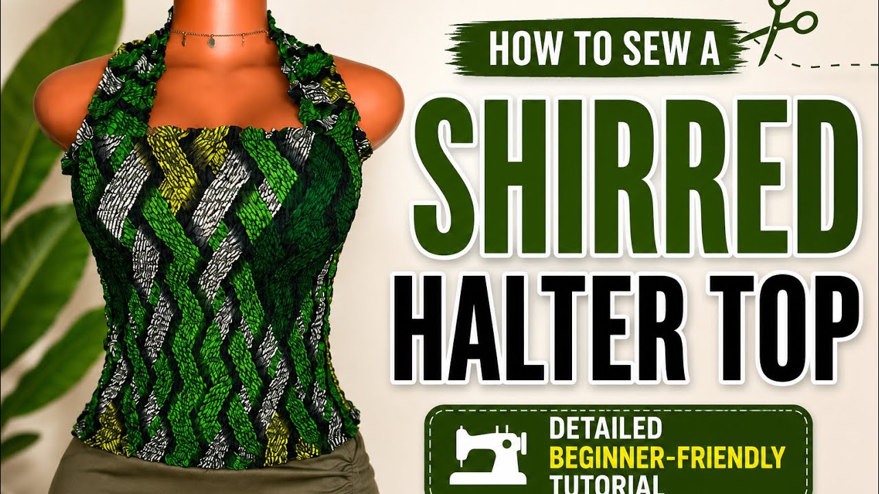 How to Sew a Trendy Shirred Halter Top | Beginner Friendly