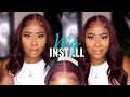 GORGEOUS 99J 4X4 LACE CLOSURE WIG INSTALL FT. ALIGRACE HAIR | Liallure