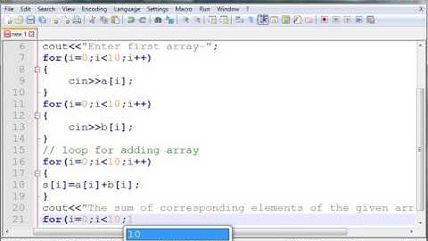 C++ Program to add the corresponding elements of two arrays