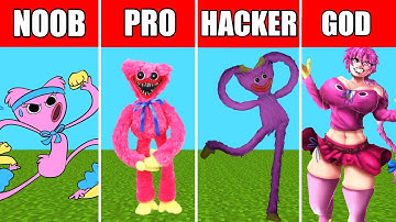 Pixel art Kissy Missy, Noob vs Pro vs Hacker vs God Minecraft