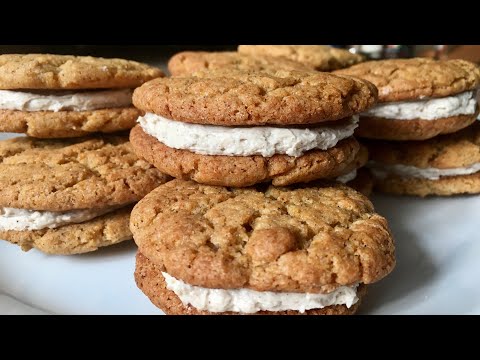 Pumpkin Sandwich Cookies w/ Chai Buttercream - EASY BREAD MIX COOKIES
