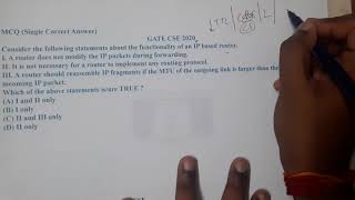 GATE CSE 2020 || Computer Networks || GATE Insights Version: CSE