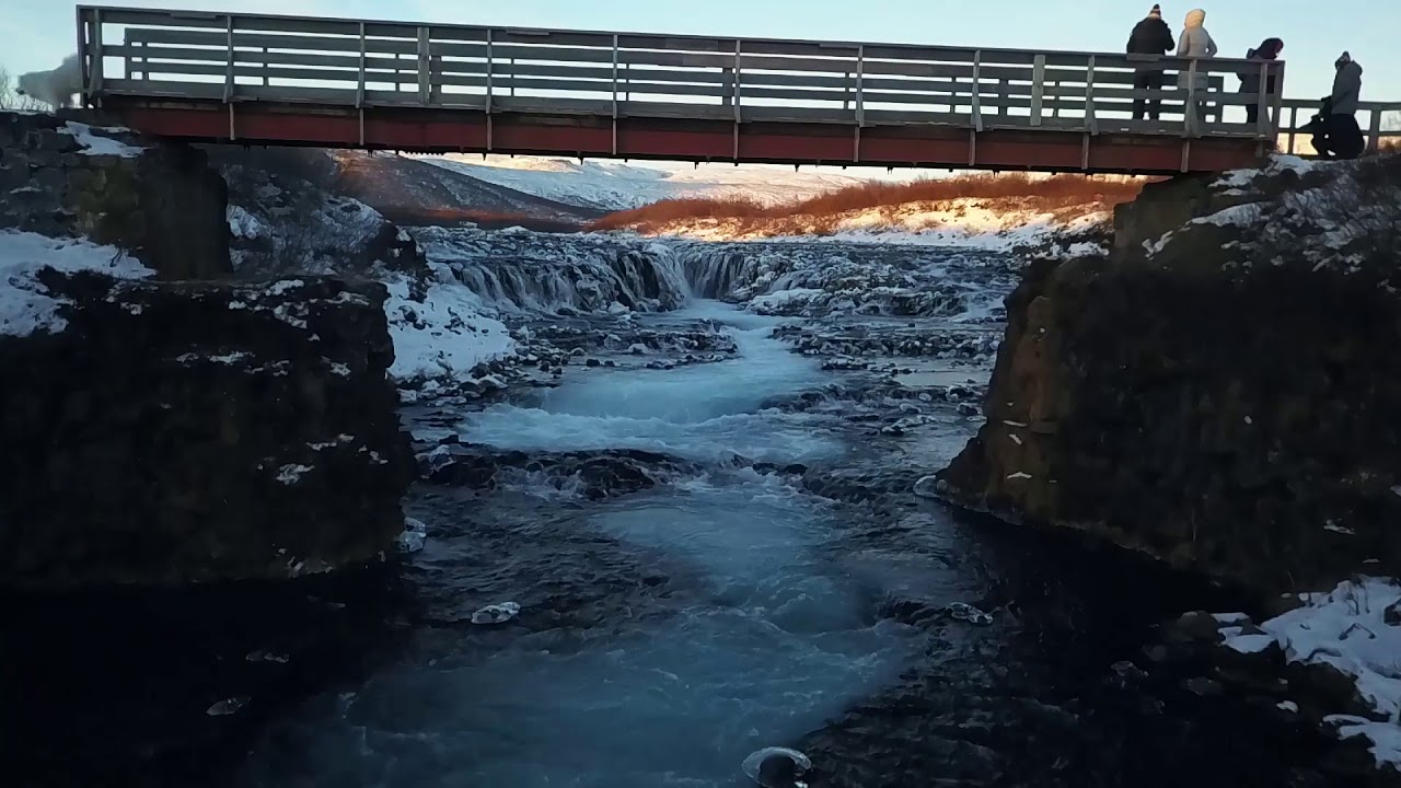 Brúarfoss waterfall, Iceland in winter — Brúarfoss — video poster