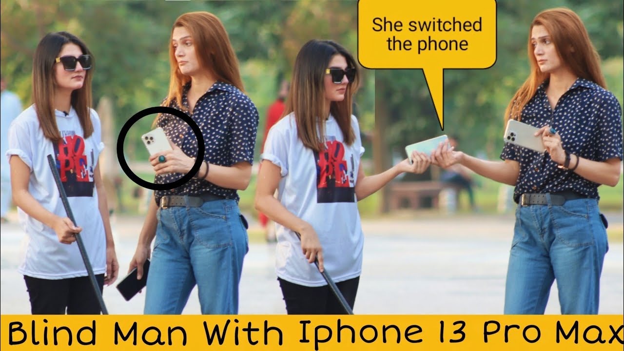 Blind Girl with iPhone 13 Pro Max Prank@crazycomedy9838 - YouTube
