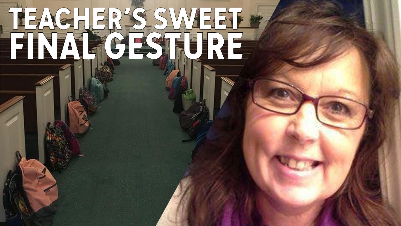 newspaper mockup Teacher requests backpacks in lieu of flowers at funeral