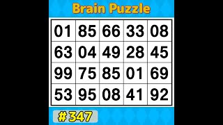 Famous 【Number Search】 90% of people can't find the correct answer. 《Brain training》 #347 Wealth