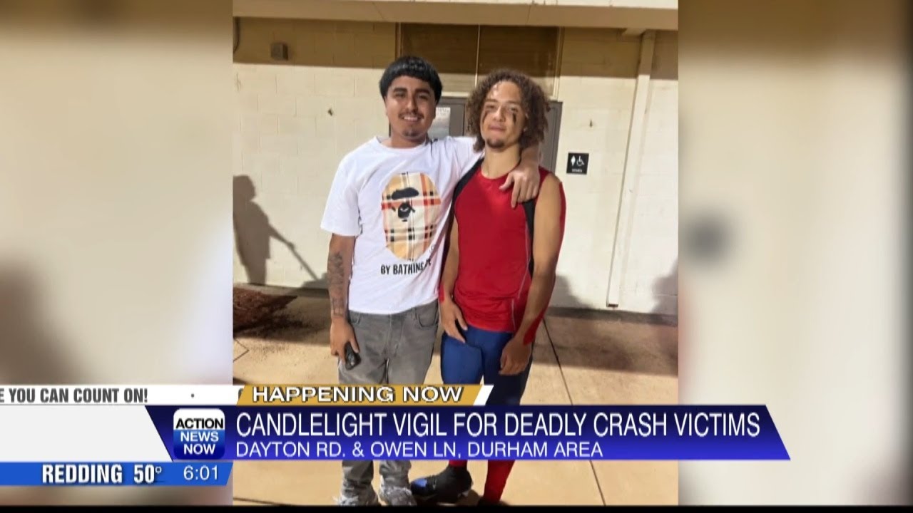 Oroville community gathers for teens' vigil after tragic crash - YouTube