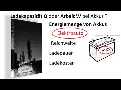 Kapazität von Akkus am Beispiel eines Elektroautos / Ah oder kWh ? / Reichweite / Ladekosten