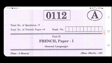 TS intermediate 1st year French model question paper 2023 March IPE #TSInter2023 #TSInterPapers
