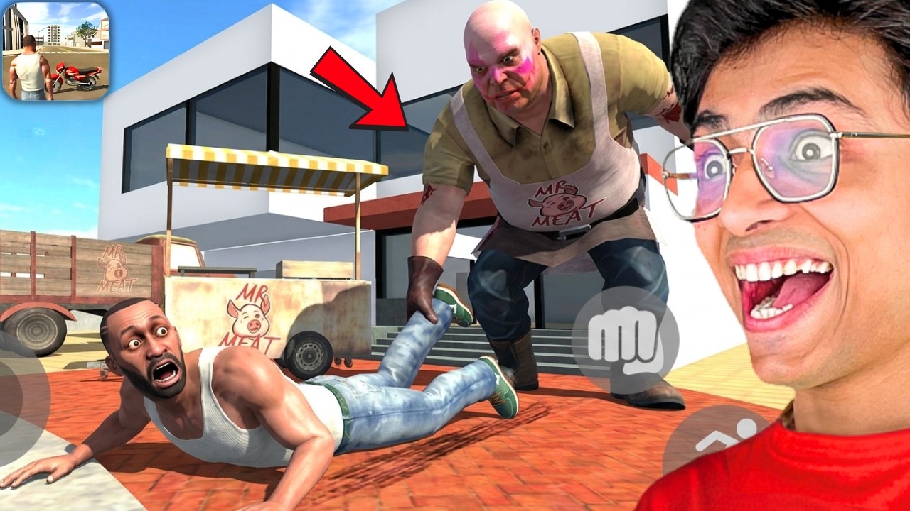 Franklin Went Inside Mr. Meat House in INDIAN BIKE DRIVING 3D😱
