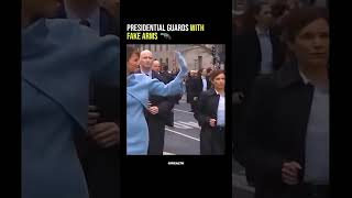 president gaurd with fake hands