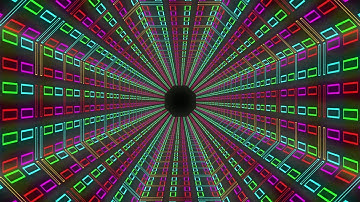 Colorful hexagon VJ Loop Neon Corridor Tunnel Background ǁ Motion Endless Screensaver