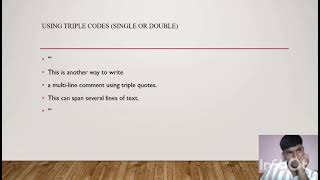 COMMENTS IN PYTHON LIKE SINGLE LINE COMMENTS MULTI LINE COMMENTS & DOCSTRINGS