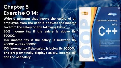 Object-Oriented Programming using C++  Chapter 5 Exercise Question 14|Tasleem Mustafa |Tariq Mahmood