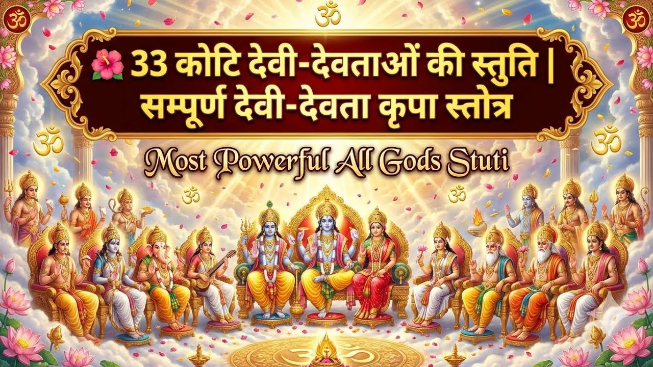 🌺 33 कोटि देवी-देवताओं की स्तुति | सम्पूर्ण देवी-देवता कृपा स्तोत्र | Most Powerful All Gods Stuti