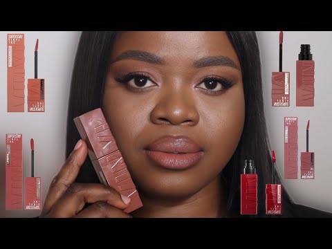 MAYBELLINE  VINYL INK LIPSTICKS | BEST NUDE SHADES SWATCHES FOR DARK SKIN