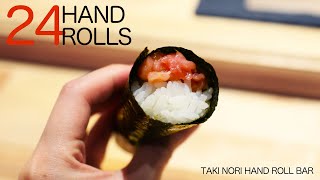 Eating EVERY 24 Sushi Handrolls at this Japanese Handroll Bar! | Taki Nori