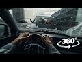 360° Girlfriend in Car Attacked by Ghost during Flood and Hurricane. Mystic VR 360 Video 4K Ultra HD