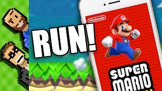 FIRST LOOK: Super Mario Run (World 1) Let's Play! | The Basement - Kid Friendly Nintendo Videos