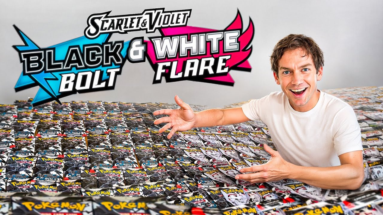 Opening 100x Pokémon Black Bolt & White Flare Booster Packs