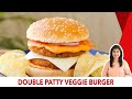 Crispy Double Patty Veggie Burger | Mc Donald&#39;s से भी अच्छे और सस्ते वेज बर्गर की रेसिपी |Veg Burger