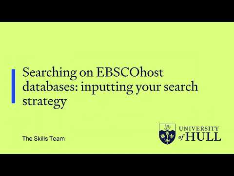 Health sciences: Inputting your search terms on EBSCOhost databases (revised)