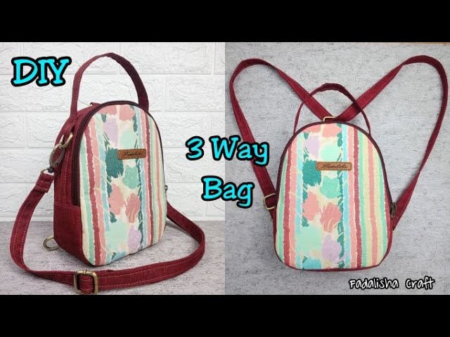 How to make 3-way bag, hand bag - crossbody bag - backpack, DIY