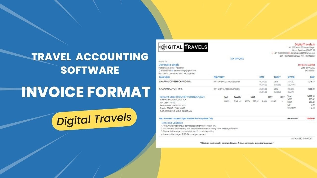 New Invoice Format For All The Billing Digital Travels Tour Travel New Invoice Format For All The Billing Digital Travels Tour Travel