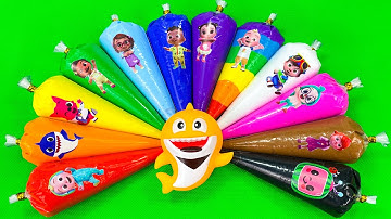 Rainbow SLIME 🌈 Looking Numberblocks, Alphablocks, Alphabet Lore, Cocomelon with Piping Bags! ASMR