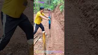 Satisfying Hand Tool Skills: Watch a Craftsman Drive a Post with Perfect Precision! 🪵🔨