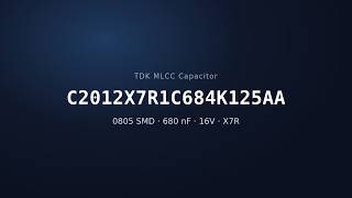 TDK C2012X7R1C684K125AA 680nF 16V X7R MLCC Capacitor | 0805 SMD TDK C2012X7R1C684K125AA 680nF 16V X7R MLCC Capacitor | 0805 SMD
