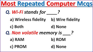 Most Repeated Computer Mcqs | Computer Most Repeated Questions | Computer mcqs for competitive exams