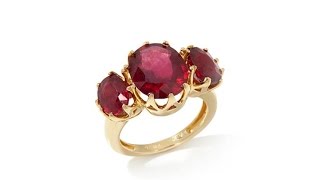 Famous Rarities Ruby 3Stone Vermeil Ring Profile