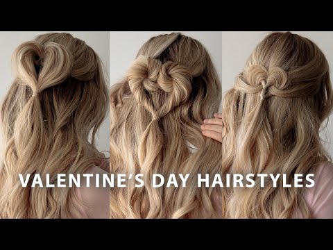 3 EASY VALENTINE'S DAY HAIRSTYLES 💕 Heart Hair Tutorial