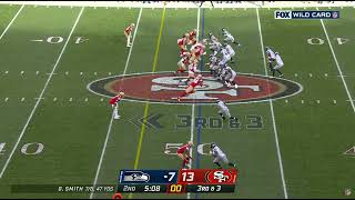 DK Metcalf Beats Charvarius Ward for 50 yard Touchdown Reception from Geno Smith Super Wild Card NFL