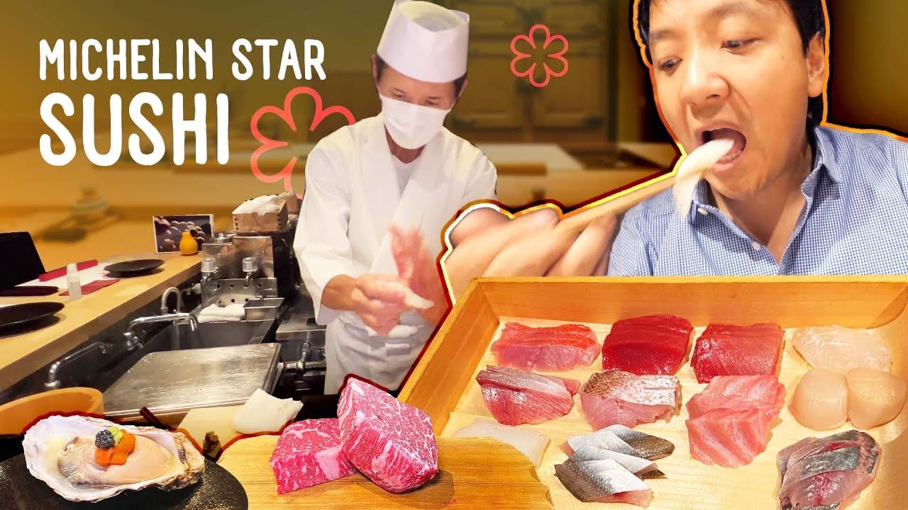100 MICHELIN STAR Wood Seared Sushi 18 COURSE Tasting Menu at Sushi Shin