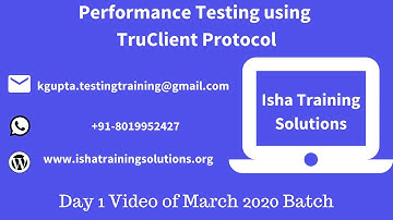 TruClient Protocol Day 1 Video.Pls call / whatsapp us on +91-8019952427 to enroll