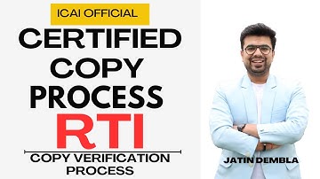 How to Apply for Certified Copy Throgh RTI or Verfication Process by ICAI | ICAI Certified Copy