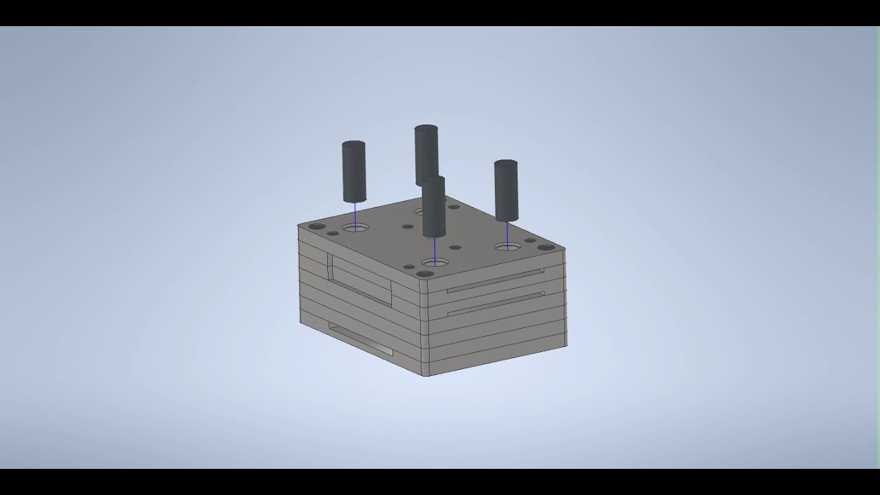 The mold of a toy gun animation - AutoDesk Inventor 2020