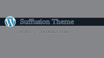 Suffusion Theme Tutorials Introduction