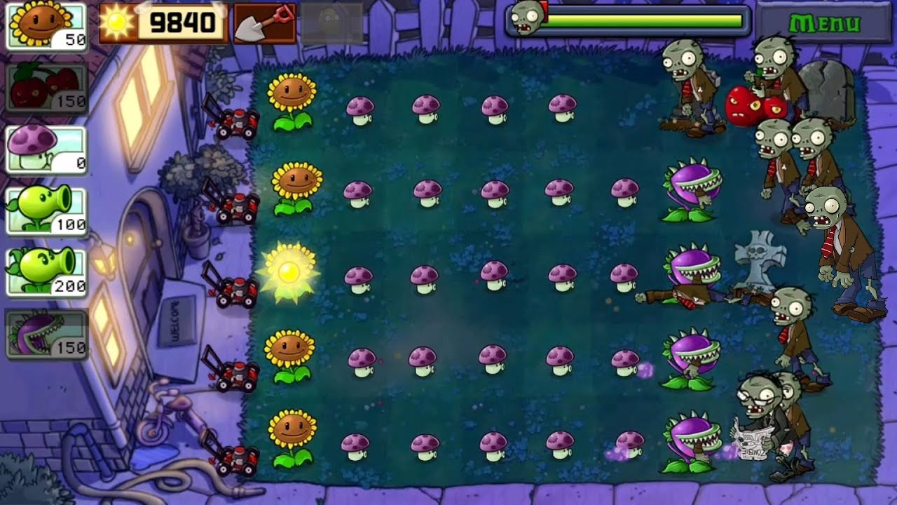 Plants Vs Zombies Puff Shroom Vs Zombies - YouTube