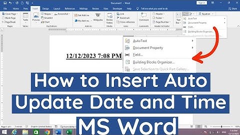 How to Insert Auto Update Date in Ms Word | How To Add Automatically Update Date and Time in Word