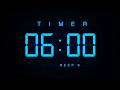 6 Minute Countdown Timer ⏱ Digital Blue Clock with Beeps 💙