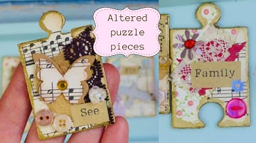 Making altered puzzle pieces for junk journals