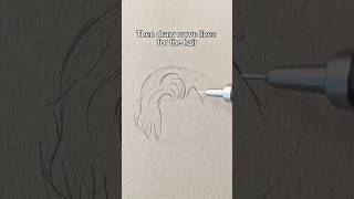 How to draw middle part hair style